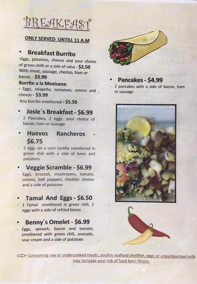 Benny's Tacos - Longmont, CO menu_pic