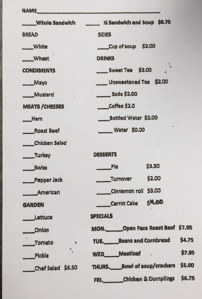 Spring Creek Amish Market - Springdale, AR menu_pic