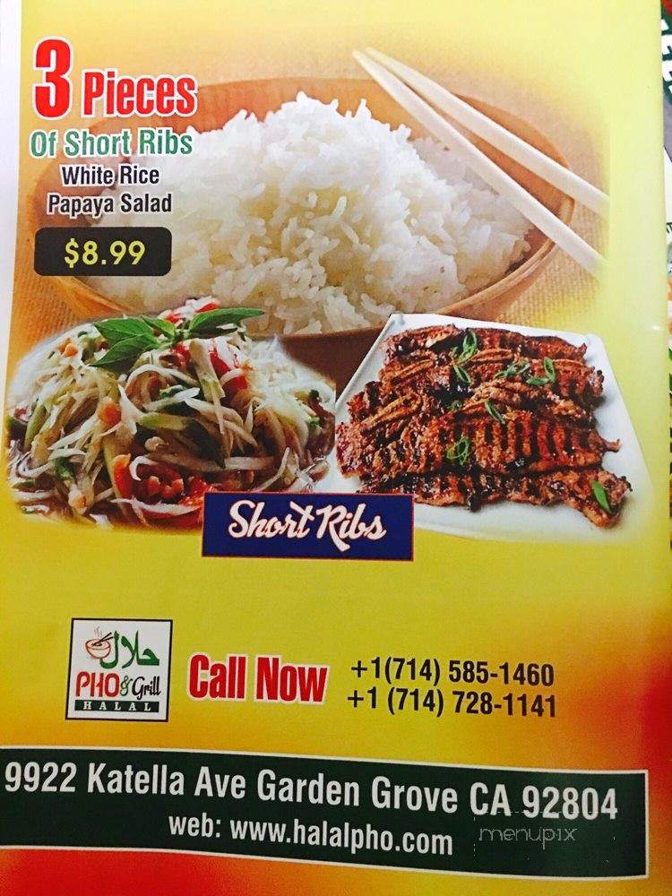 Pho & Grill Halal - Garden Grove, CA menu_pic
