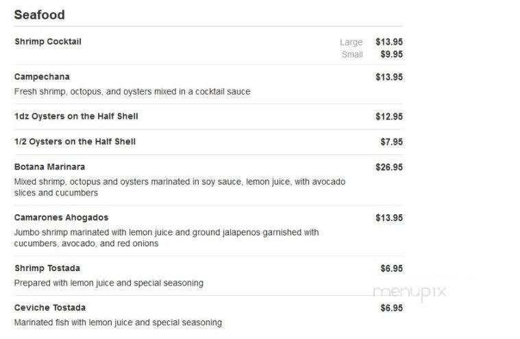 Santiago's Grill & Seafood - Bakersfield, CA menu_pic