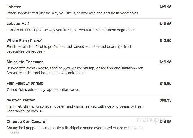 Santiago's Grill & Seafood - Bakersfield, CA menu_pic