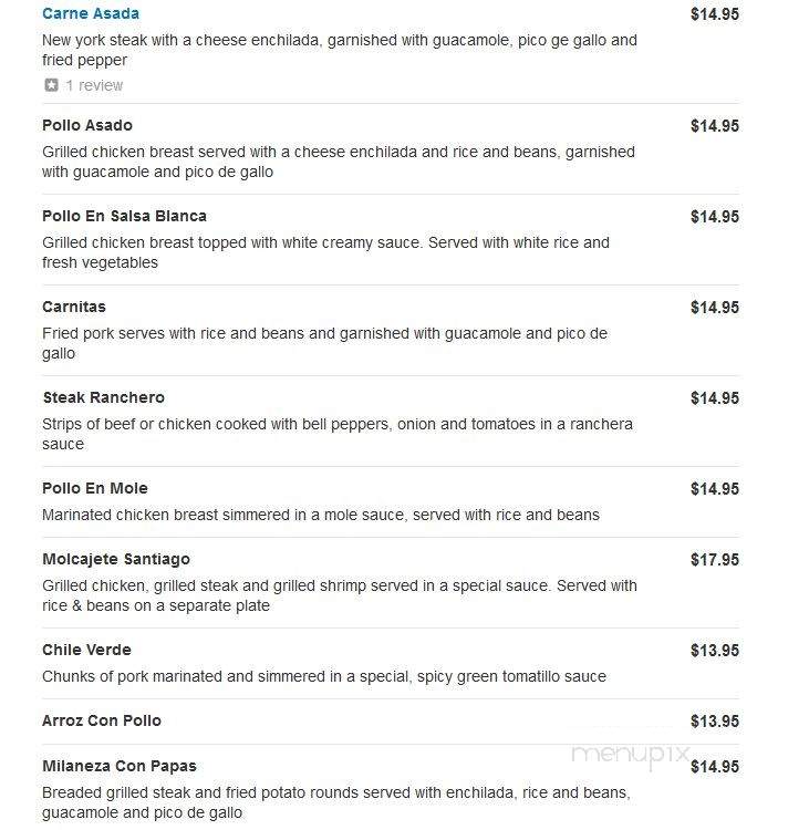 Santiago's Grill & Seafood - Bakersfield, CA menu_pic