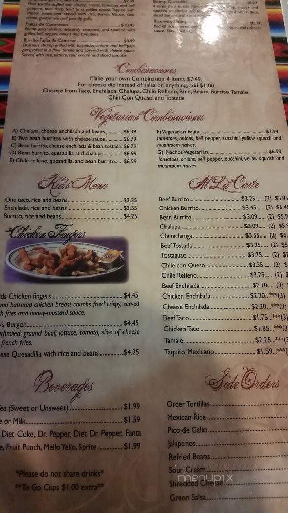 Tio's Mexican Restaurant - Conway, AR menu_pic
