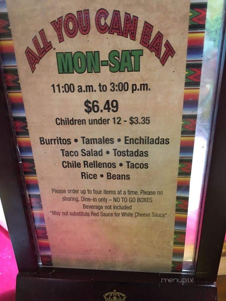 Tio's Mexican Restaurant - Conway, AR menu_pic