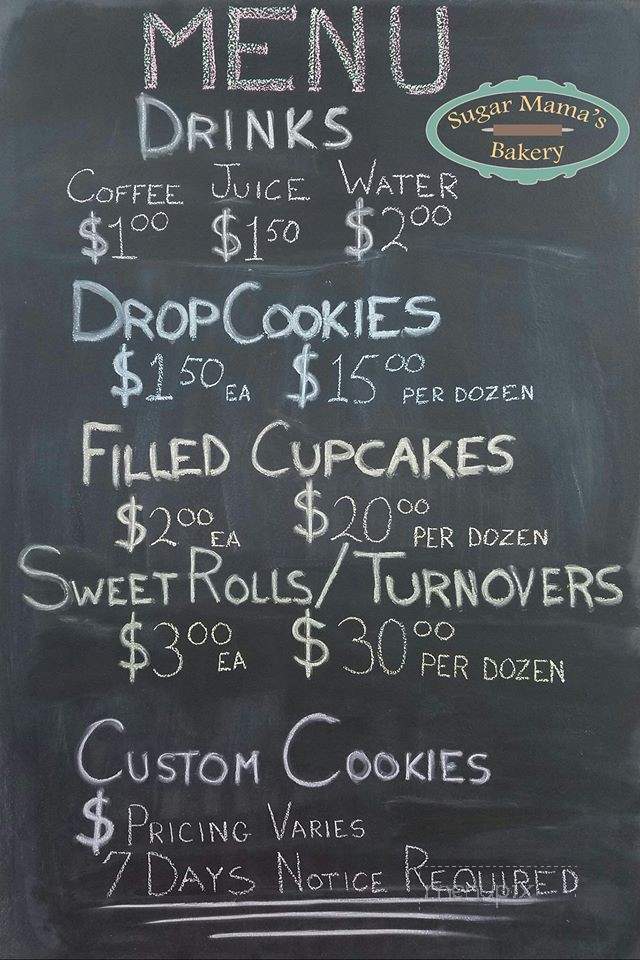 Sugar Mama's Bakery - Huntington, IN menu_pic