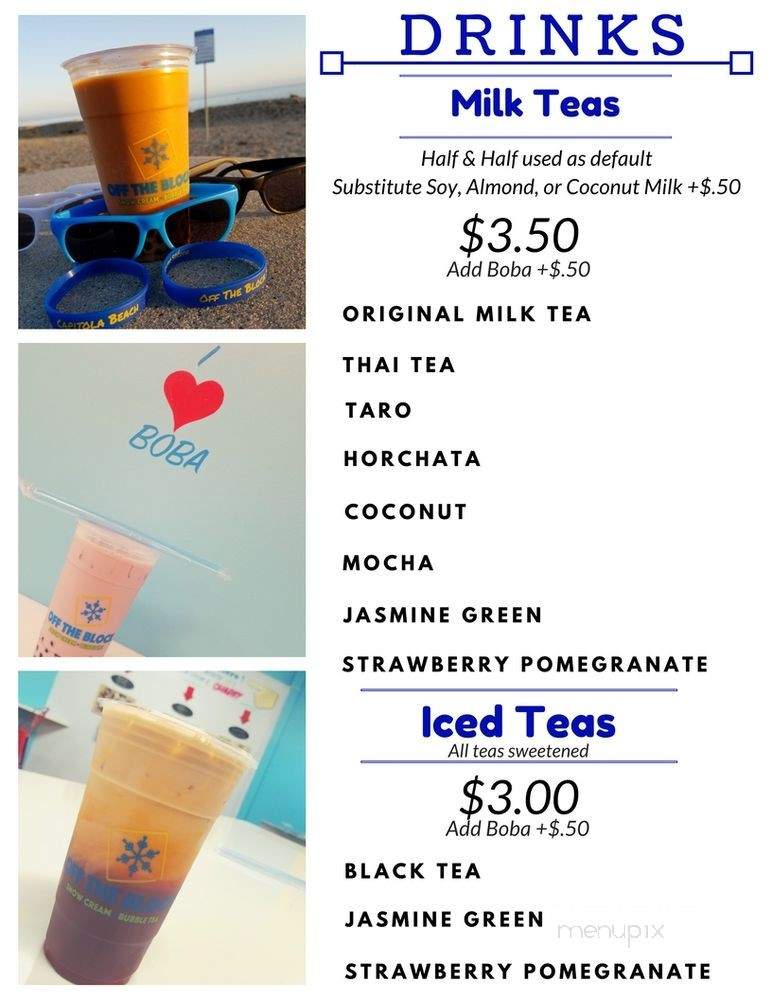 Off The Block - Capitola, CA menu_pic