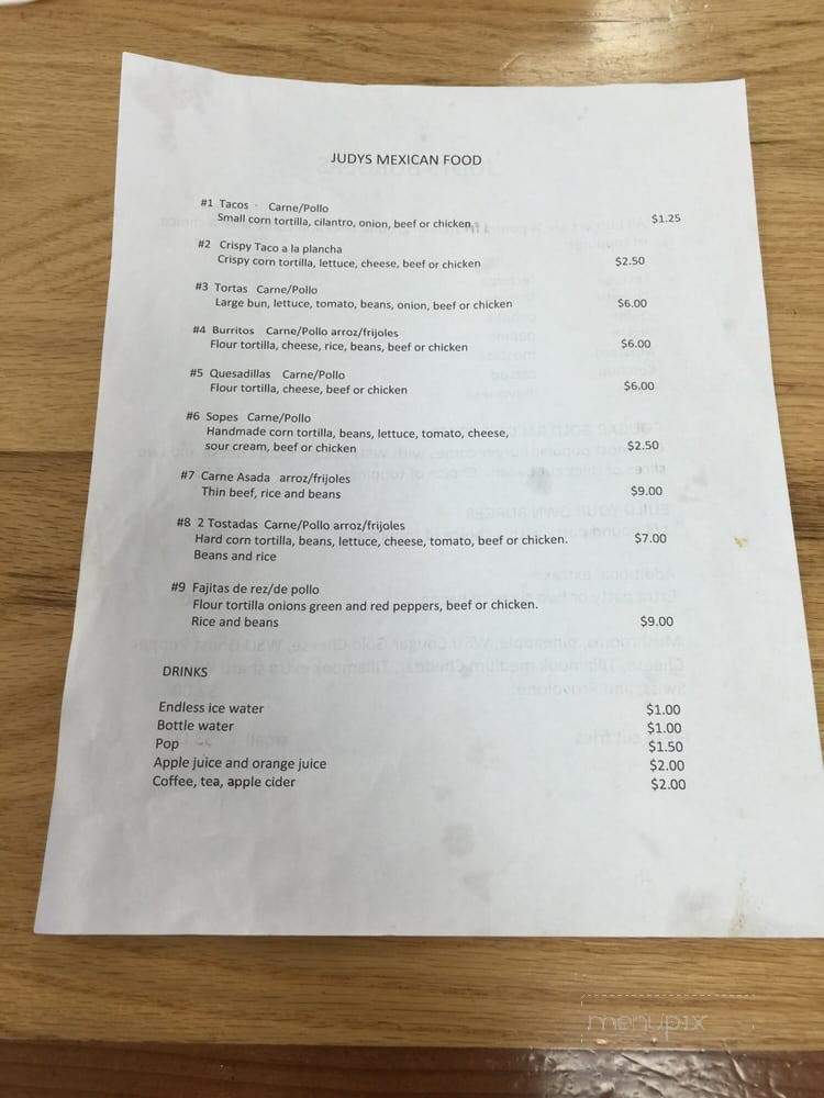 Judy's - Royal City, WA menu_pic