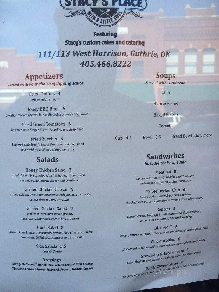 Stacy's Place - Guthrie, OK menu_pic