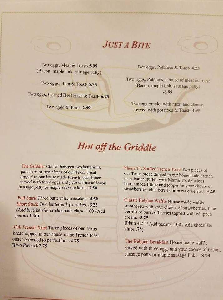 Mama T's Diner - La Porte, IN menu_pic