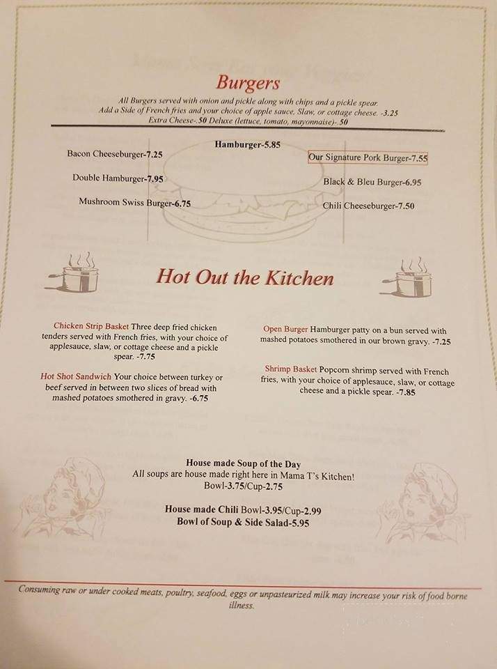 Mama T's Diner - La Porte, IN menu_pic