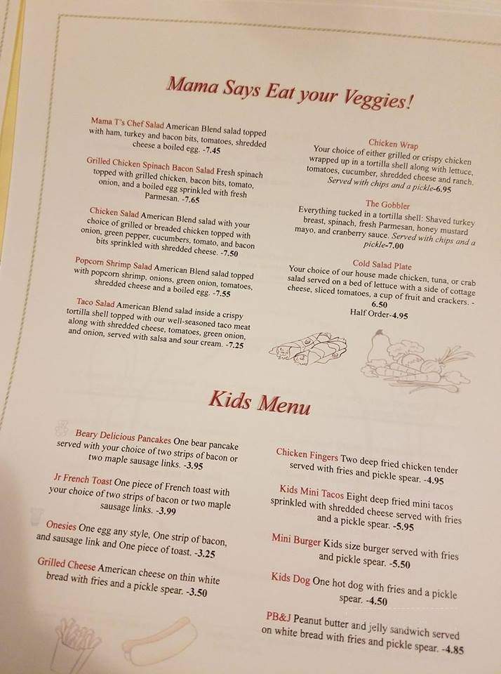 Mama T's Diner - La Porte, IN menu_pic