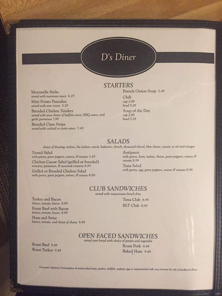 D's Diner - Wilkes-Barre, PA menu_pic