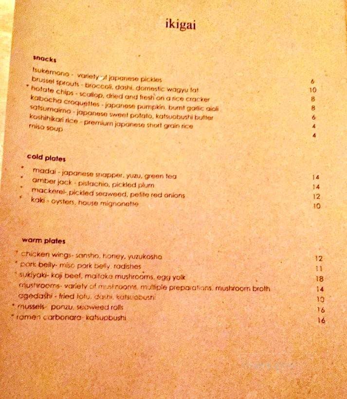 Ikigai - Salt Lake City, UT menu_pic