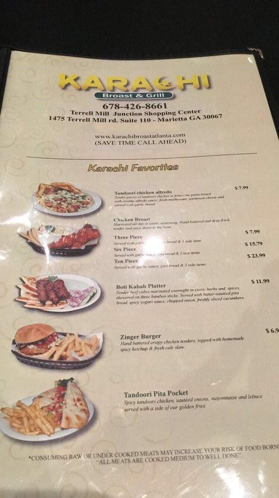 Karachi Broast & Grill - Marietta, GA menu_pic