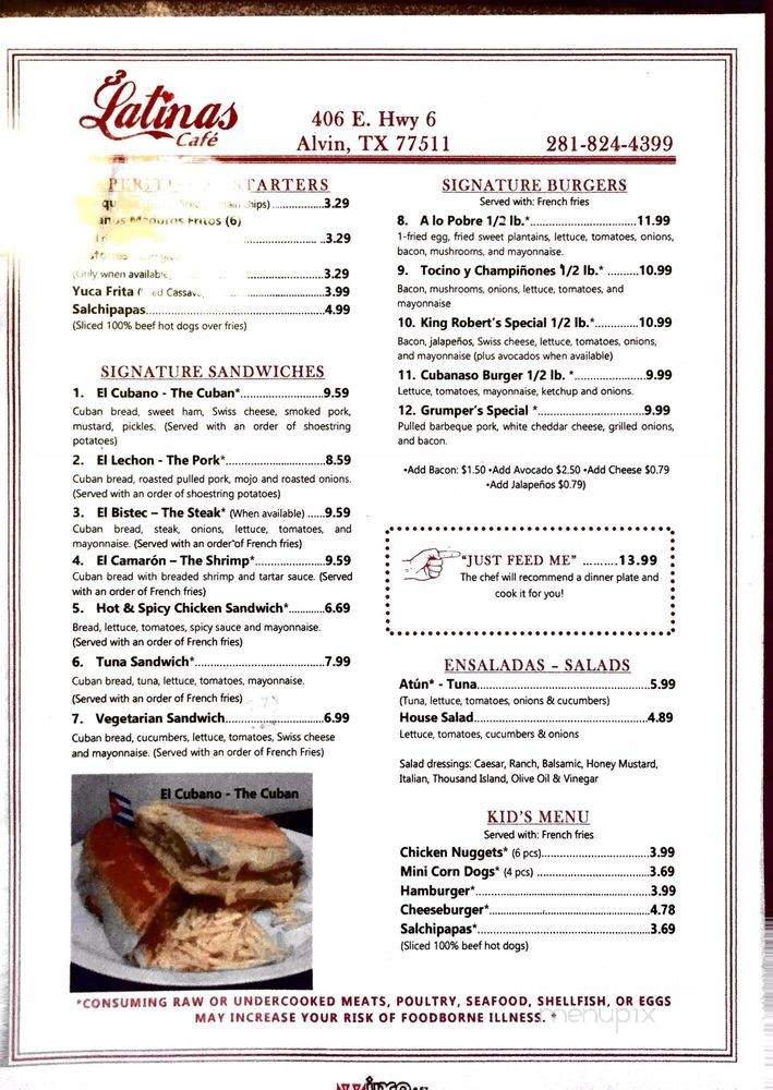 3 Latinas Cafe - Alvin, TX menu_pic