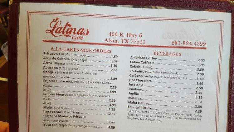3 Latinas Cafe - Alvin, TX menu_pic