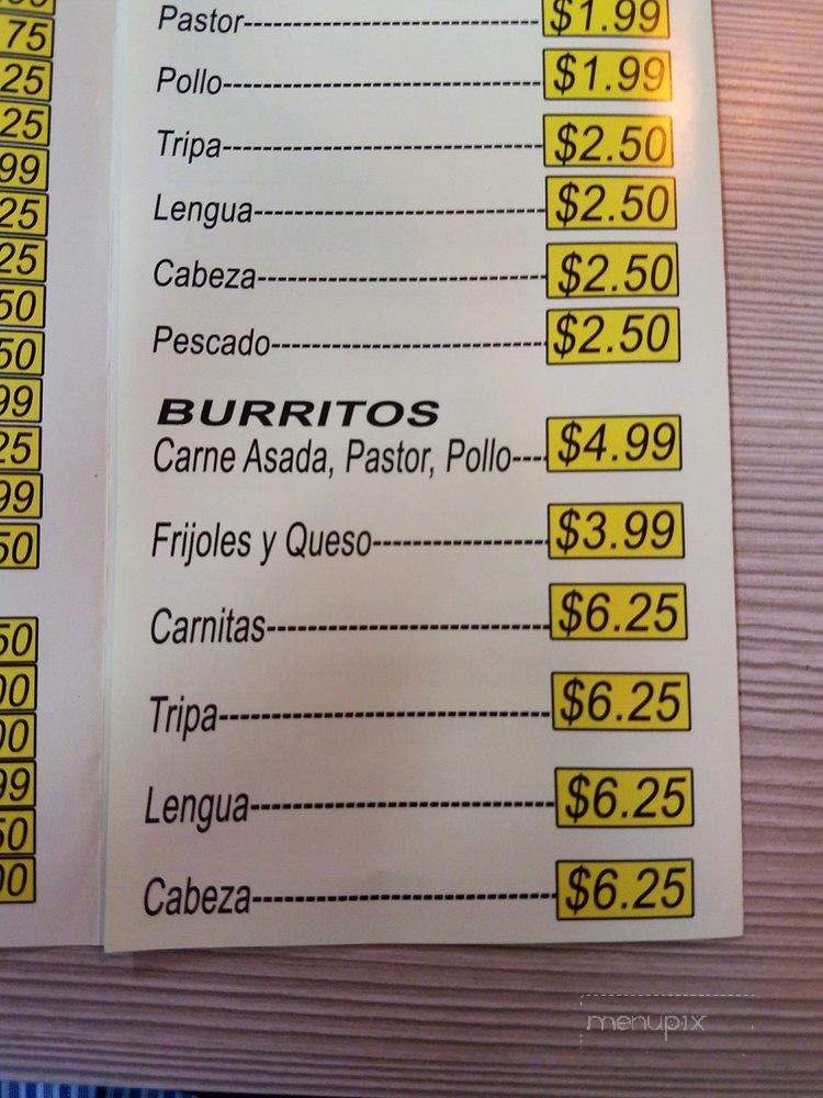 Mama Cielo - Guadalupe, AZ menu_pic