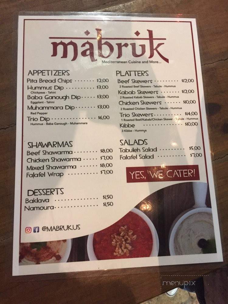 Mabruk - Doral, FL menu_pic