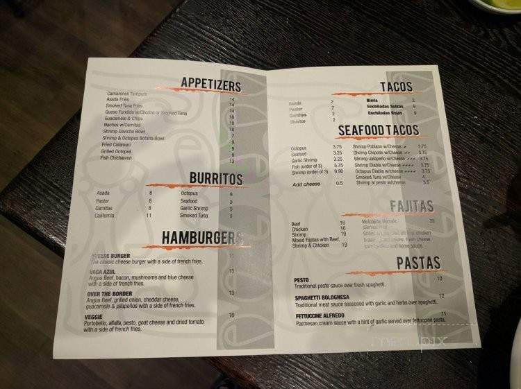 Serrano's Street Tacos & Bar - San Diego, CA menu_pic