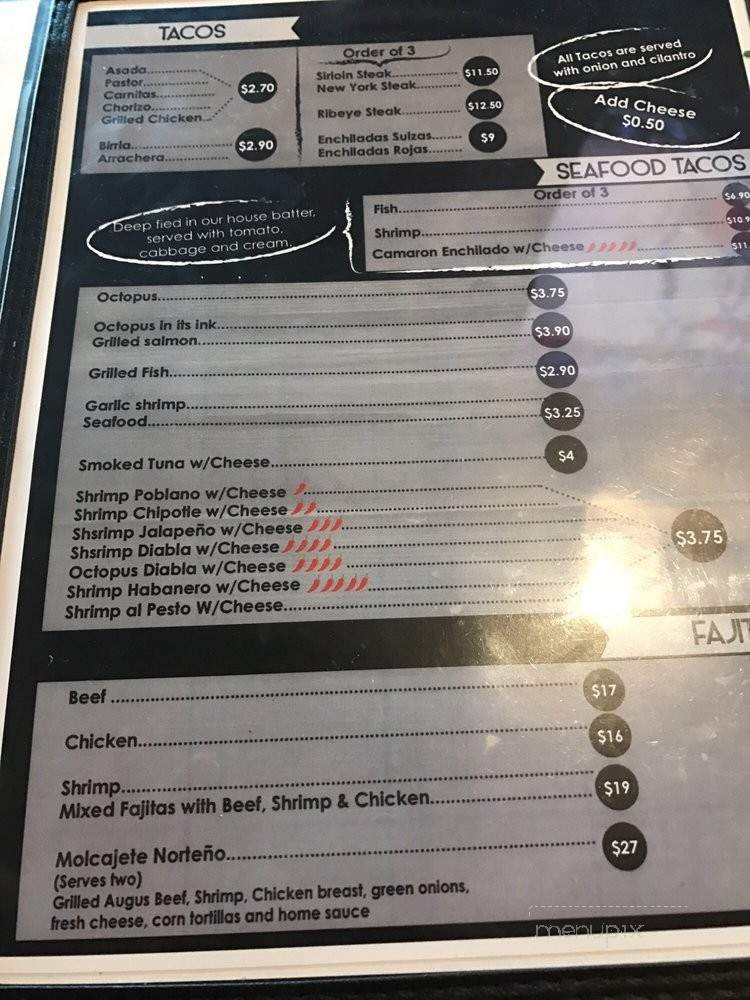 Serrano's Street Tacos & Bar - San Diego, CA menu_pic
