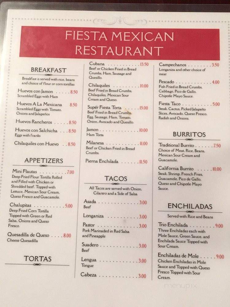 Fiesta Mexican Restaurant - Jackson, WY menu_pic