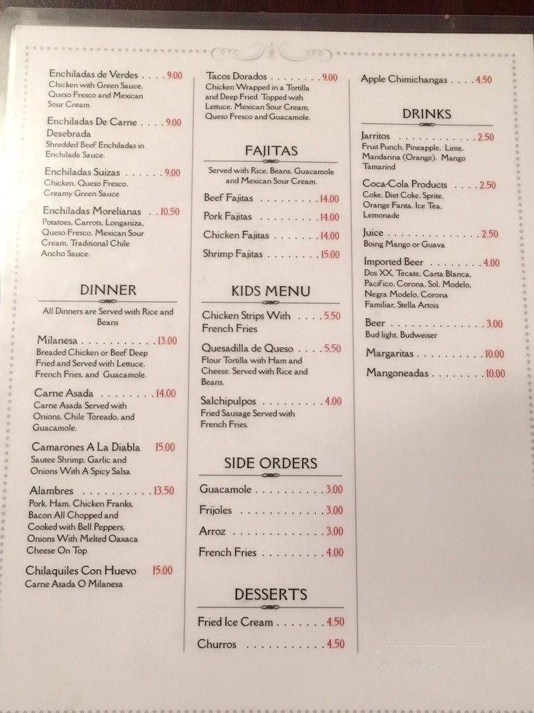 Fiesta Mexican Restaurant - Jackson, WY menu_pic