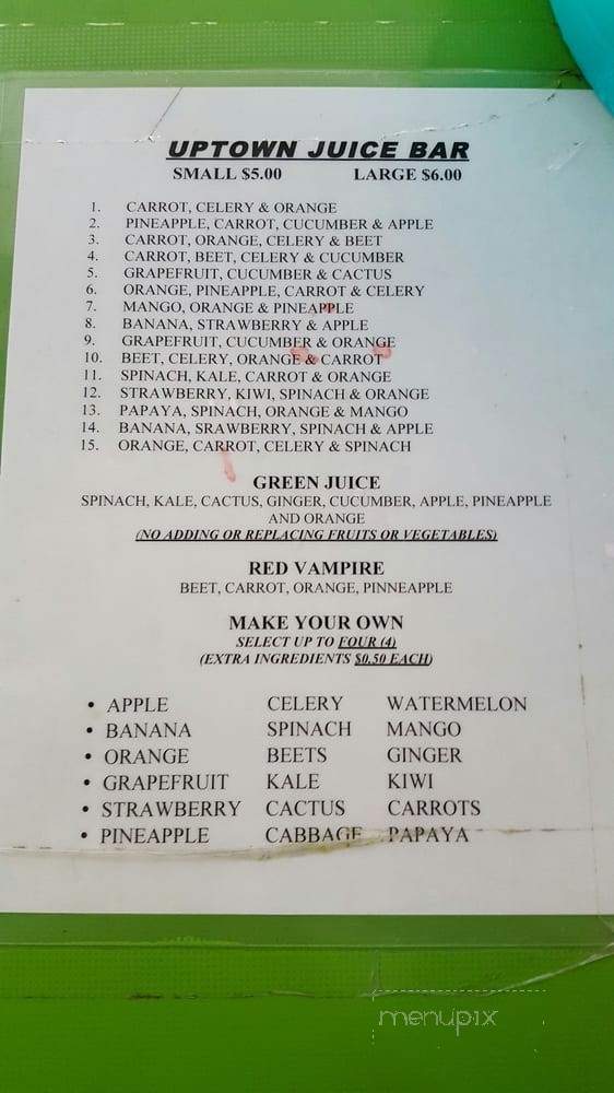 Uptown Juice Bar - Whittier, CA menu_pic