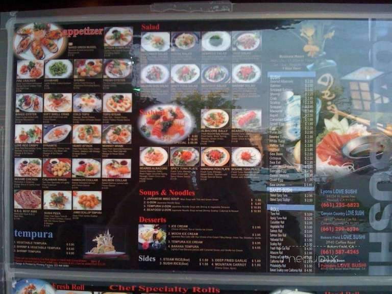 Love Sushi - Bakersfield, CA menu_pic