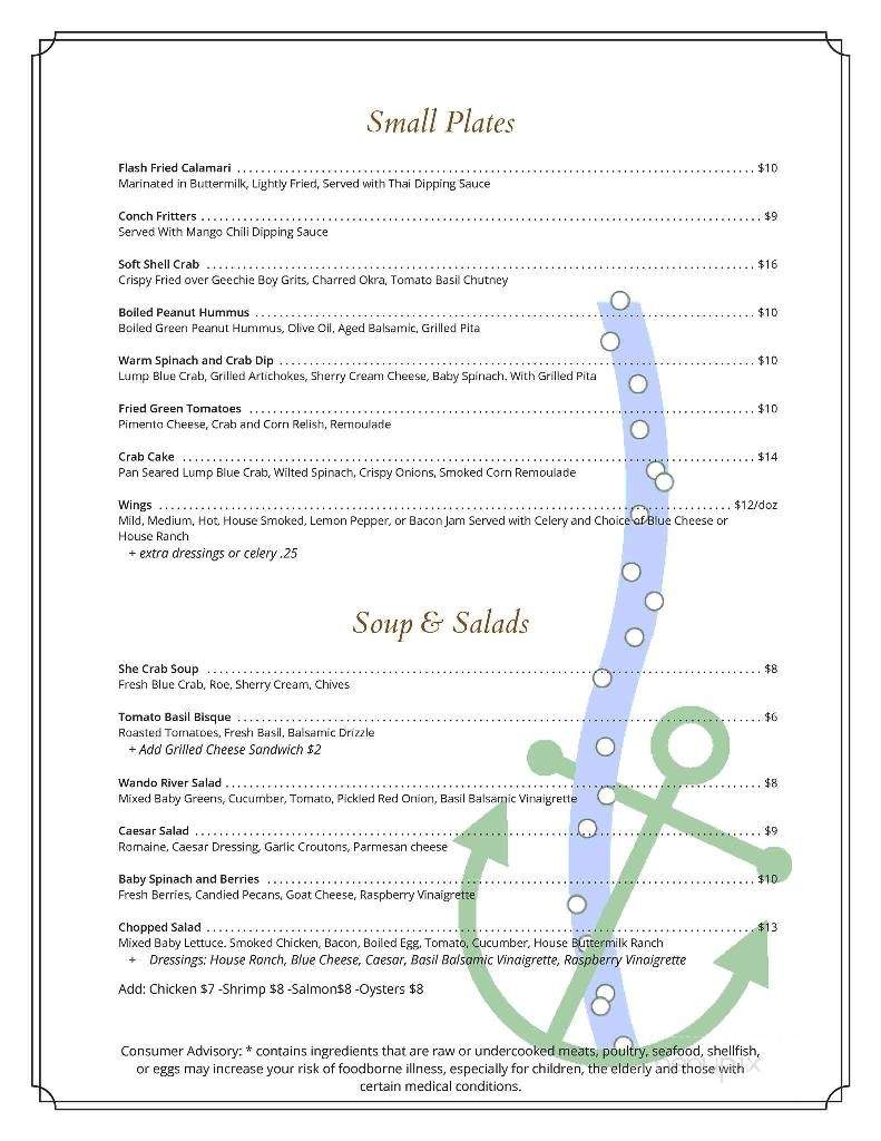 Wando River Grill - Mount Pleasant, SC menu_pic