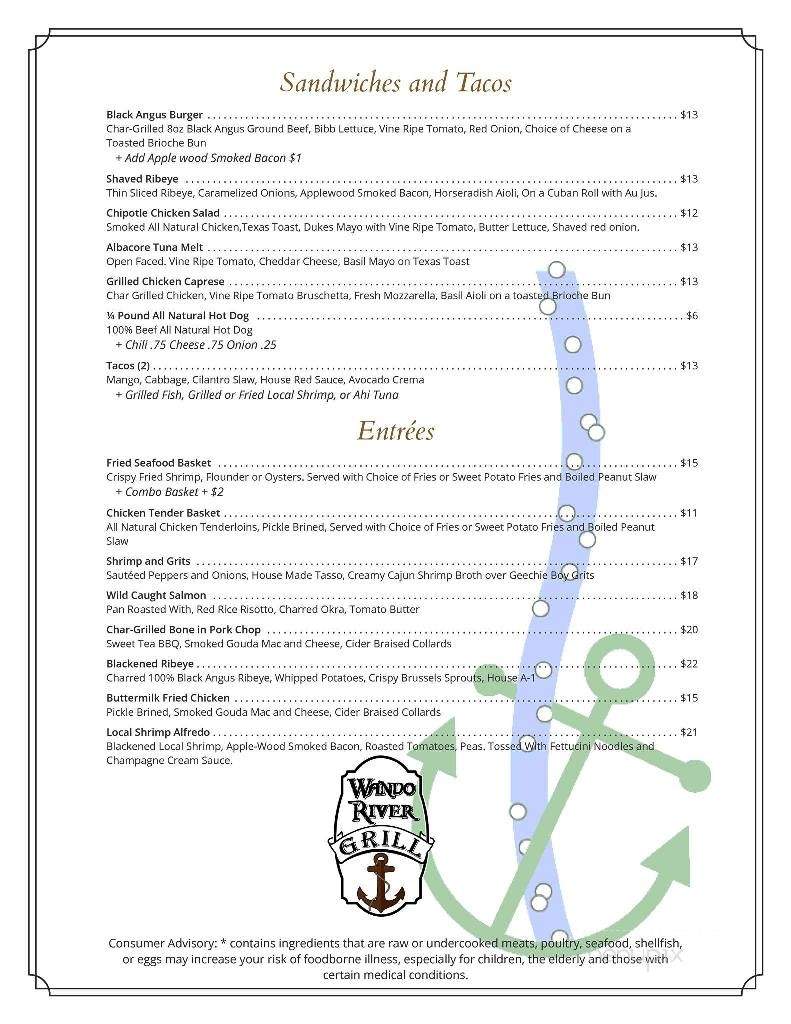 Wando River Grill - Mount Pleasant, SC menu_pic