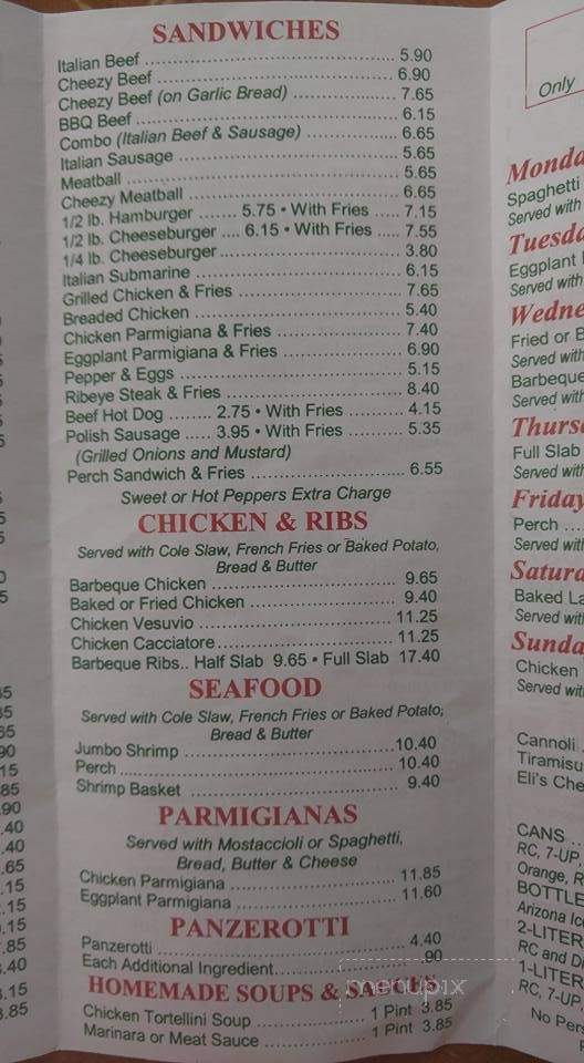 Sapore Italiano - Norridge, IL menu_pic