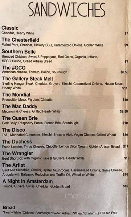 Grilled Cheese Gallery - West Palm Beach, FL menu_pic