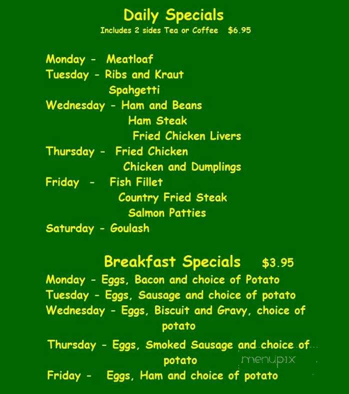 Yellow Rose Diner - Evansville, IN menu_pic