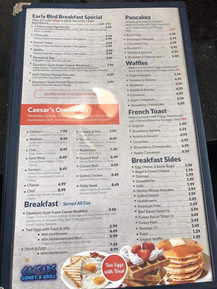 Caesars Coney & Grill - Dearborn Heights, MI menu_pic