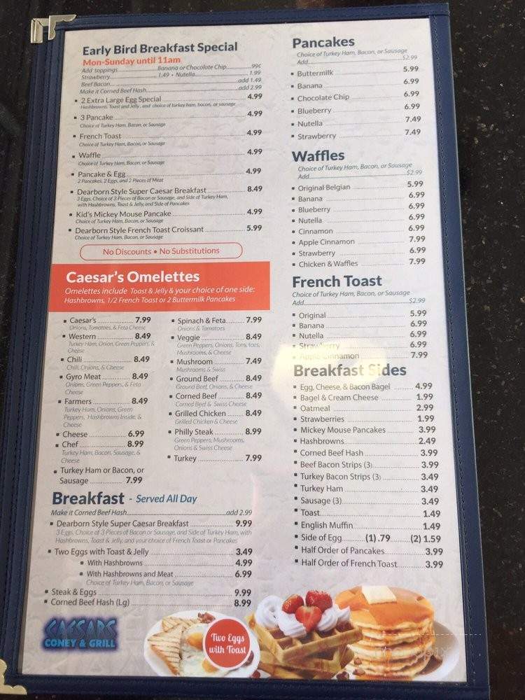 Caesars Coney & Grill - Dearborn Heights, MI menu_pic