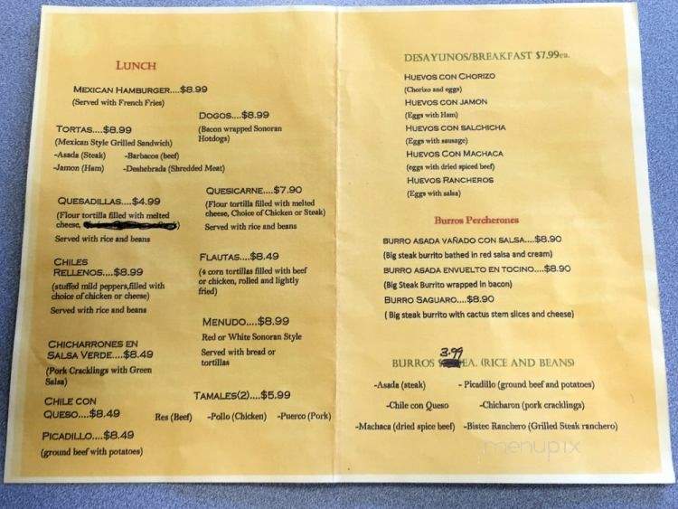 El Saguaro Mexican Grill - Olathe, KS menu_pic