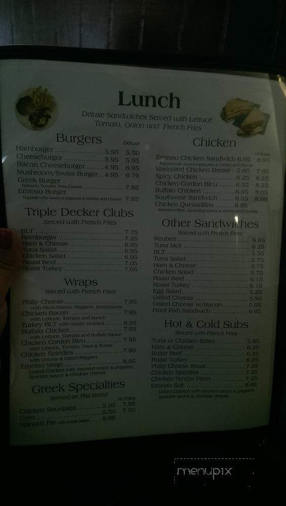 Ernesto's Diner - Owego, NY menu_pic
