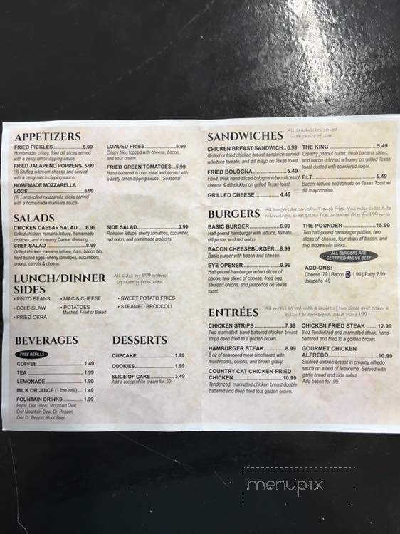 Country Cat Cafe & Sweet Shop - Mena, AR menu_pic