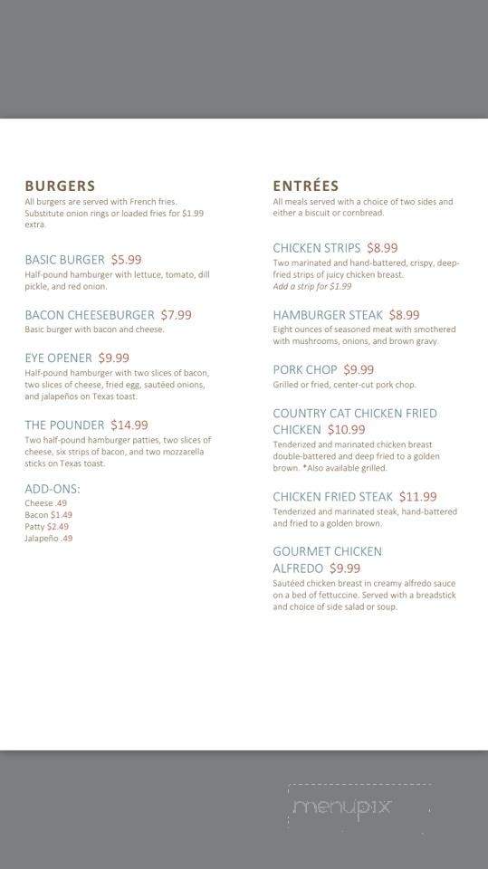Country Cat Cafe & Sweet Shop - Mena, AR menu_pic