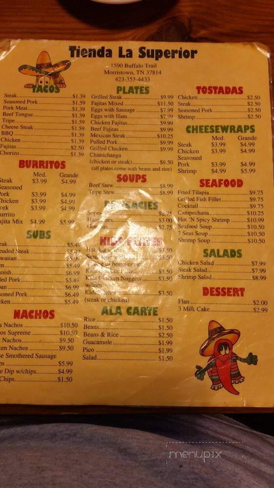 La Superior - Morristown, TN menu_pic