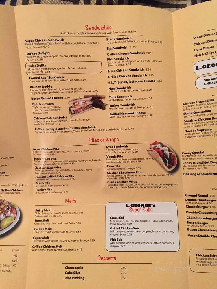 L George's Coney Island - Southfield, MI menu_pic