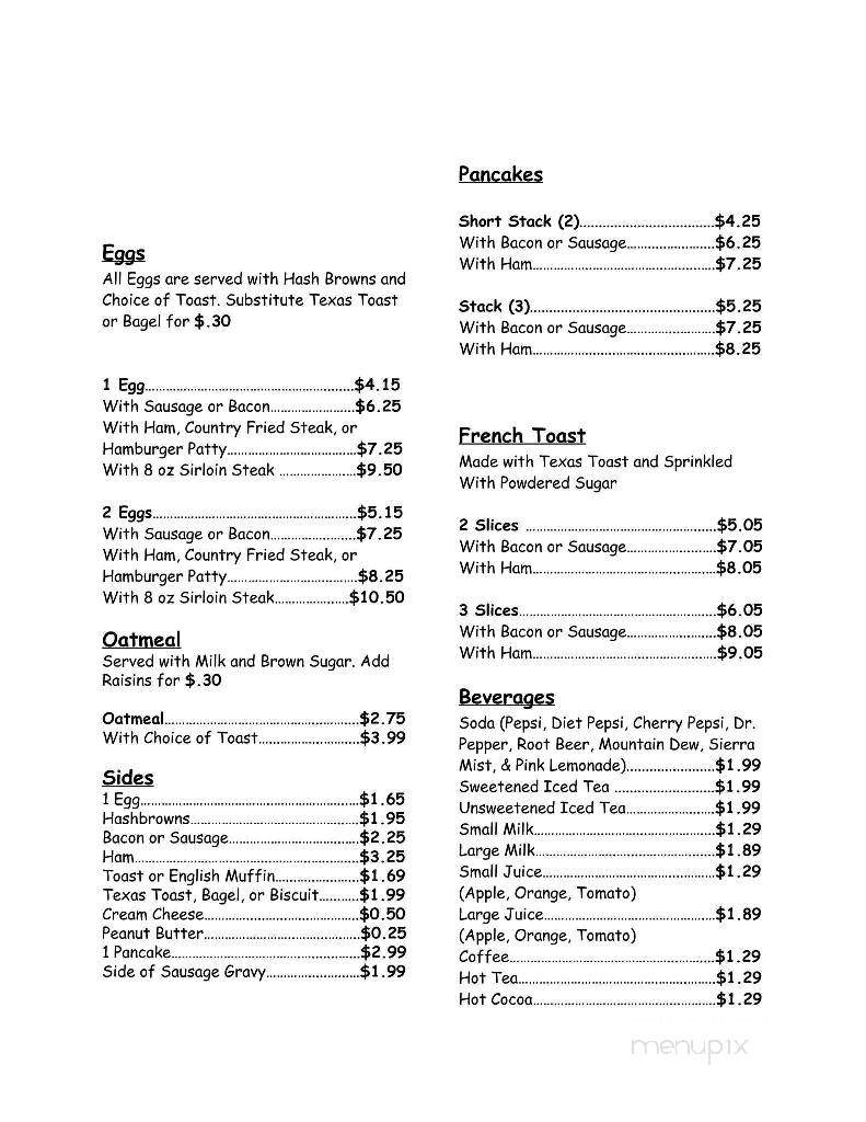 Main Street Diner - Clifton, IL menu_pic