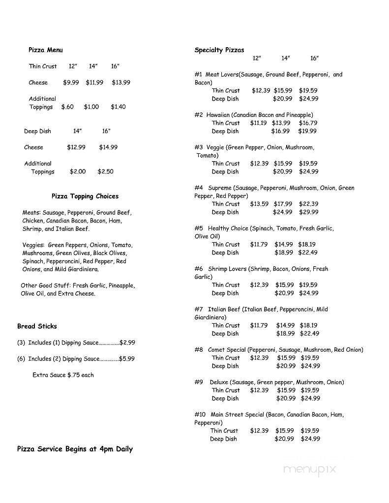 Main Street Diner - Clifton, IL menu_pic