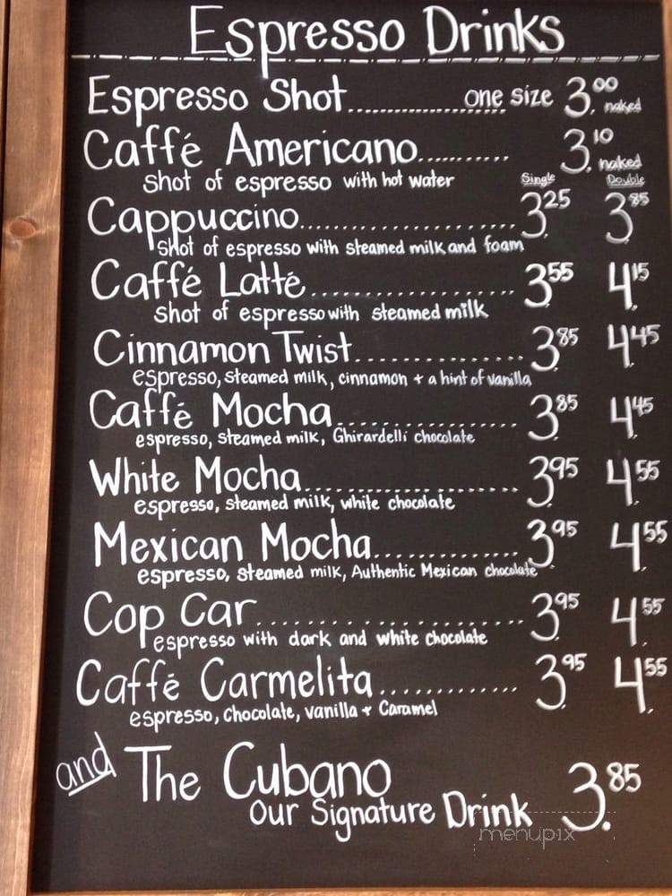 Blvd Coffee - San Jose, CA menu_pic