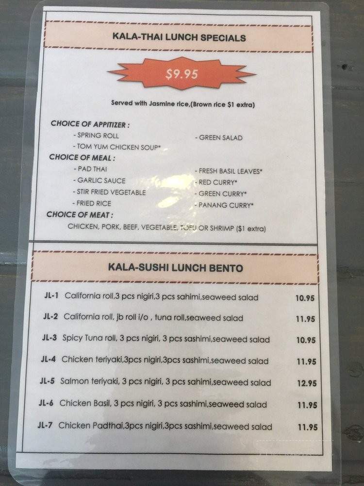 Kala by Thai on the beach - Fort Lauderdale, FL menu_pic