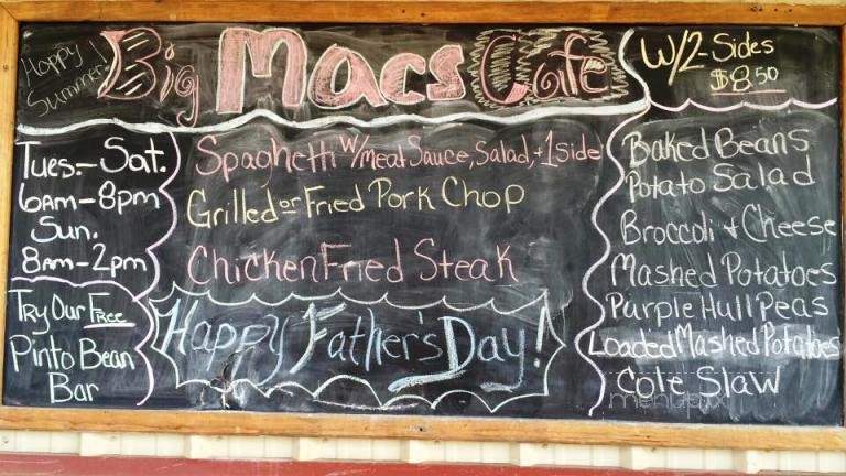 Big Mac's Cafe - Brownsboro, TX menu_pic