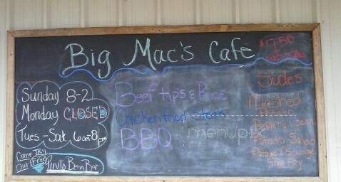 Big Mac's Cafe - Brownsboro, TX menu_pic