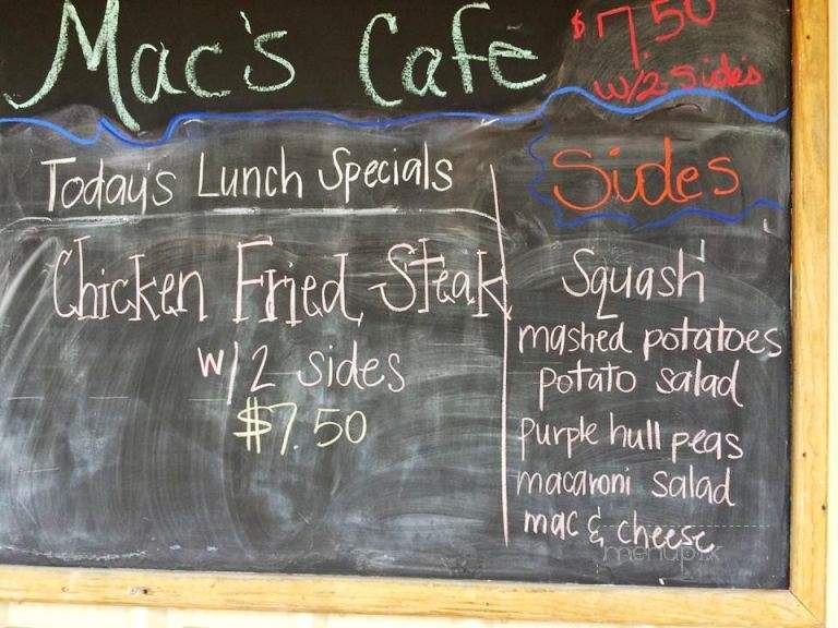 Big Mac's Cafe - Brownsboro, TX menu_pic
