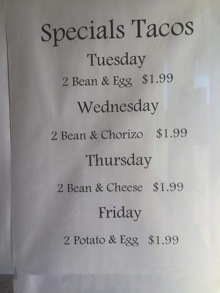 Rositas Restaurante - Lockhart, TX menu_pic