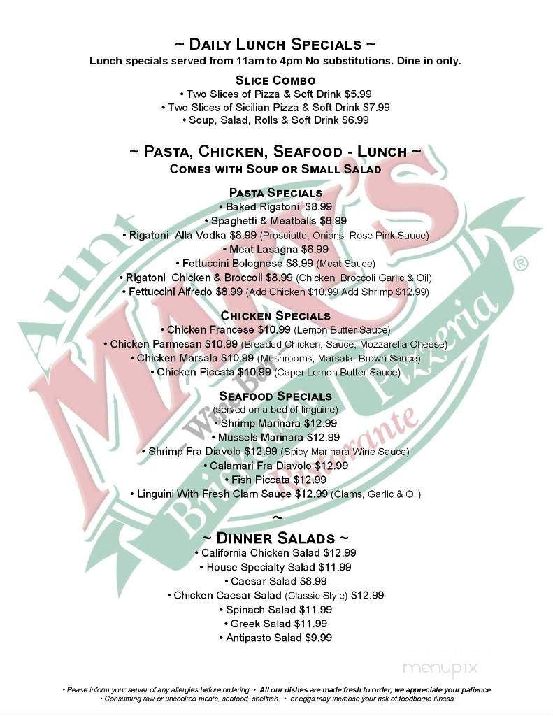 Aunt Mary's Brickoven Pizzeria - Port St Lucie, FL menu_pic
